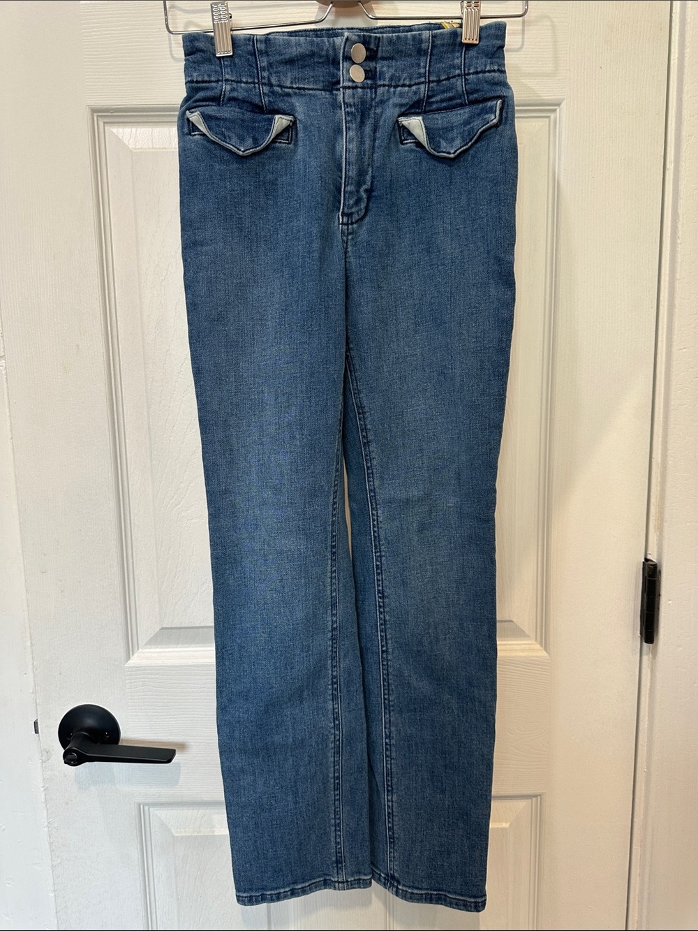 Maeve Denim Jeans with Yellow Accent